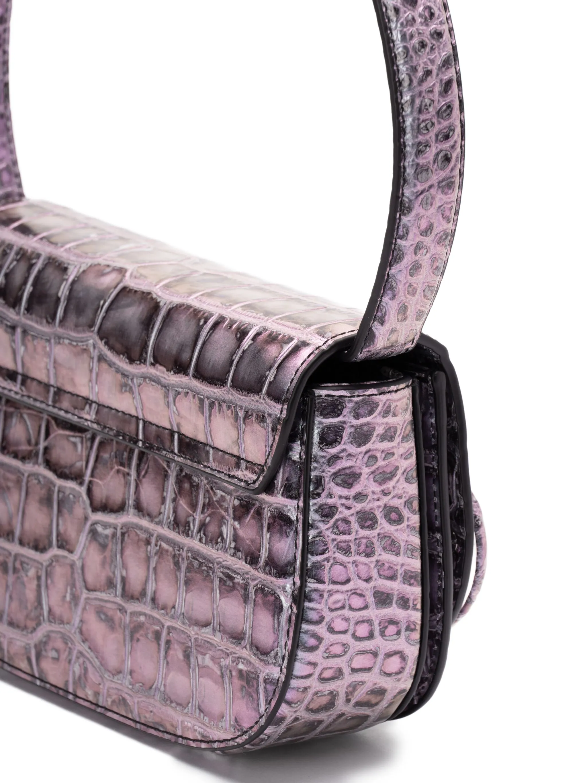 DIESEL Mini Croco-Effect Iridescent Handbag with Adjustable Strap