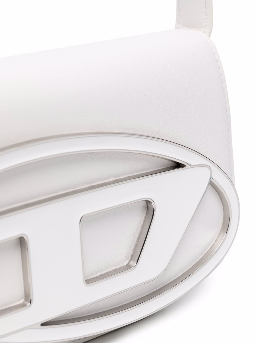 DIESEL Leather Shoulder Handbag with Foldover Top