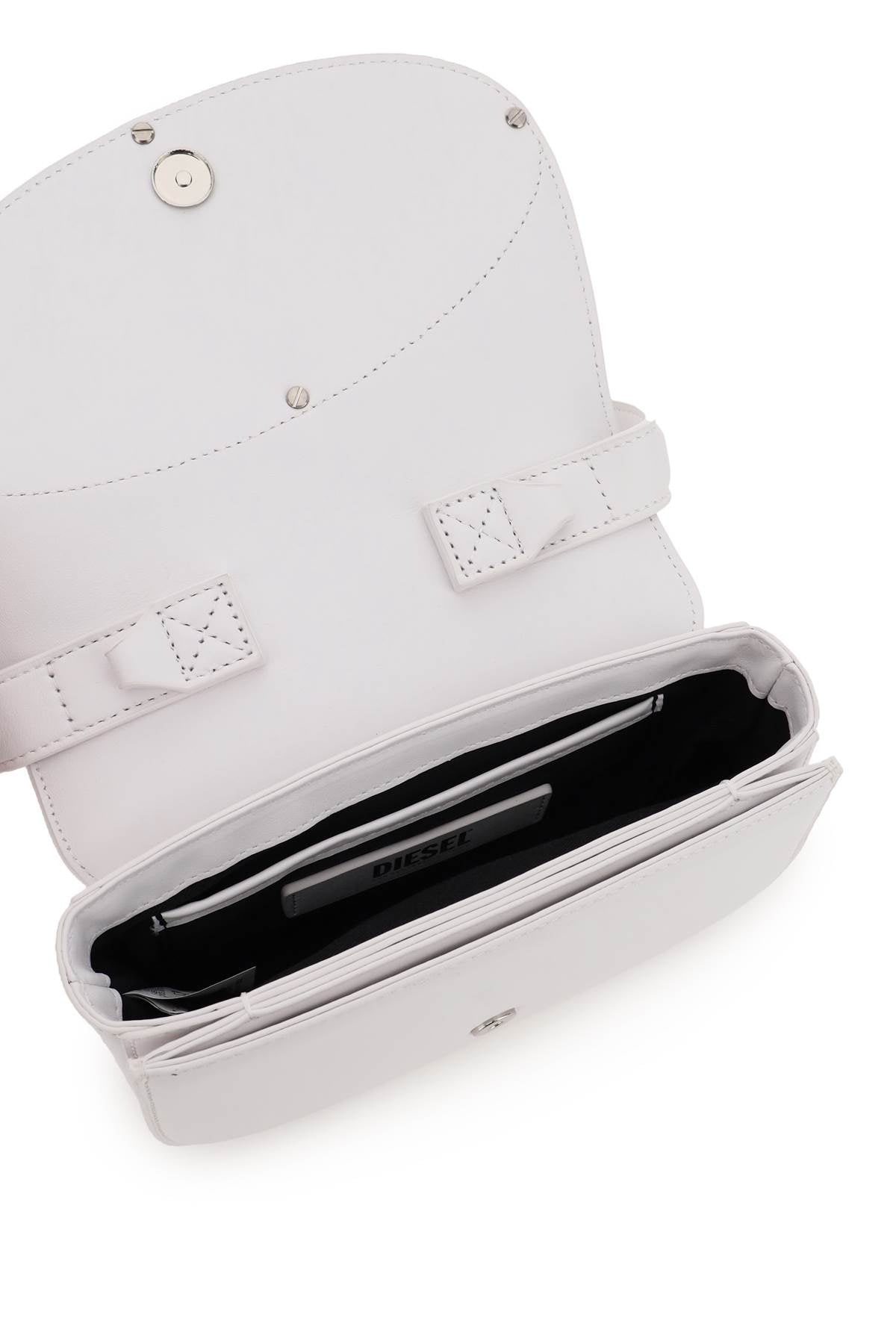 DIESEL Leather Shoulder Handbag with Foldover Top