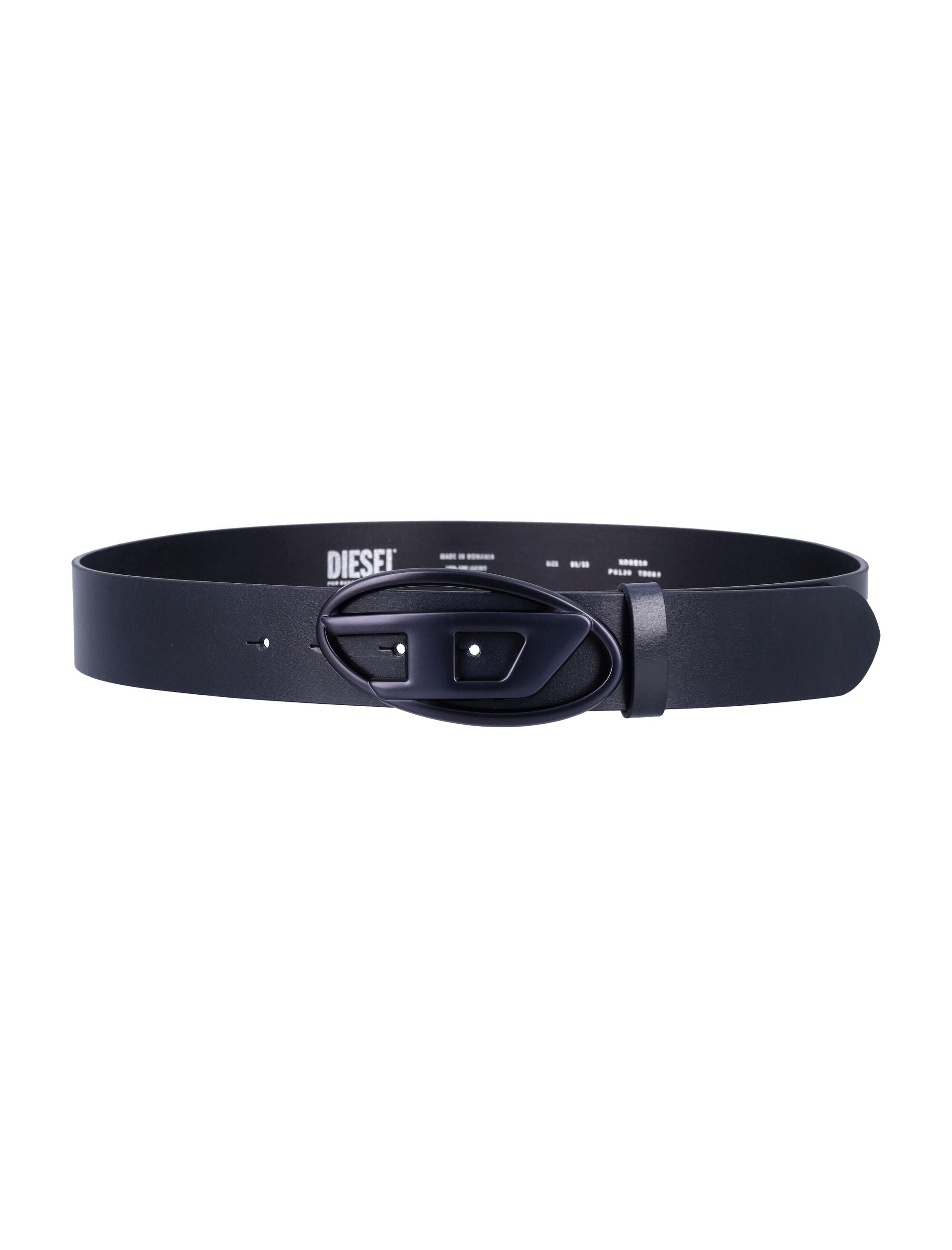 DIESEL Men's B-1DR 3.9 cm Leather Belt with Iconic Buckle