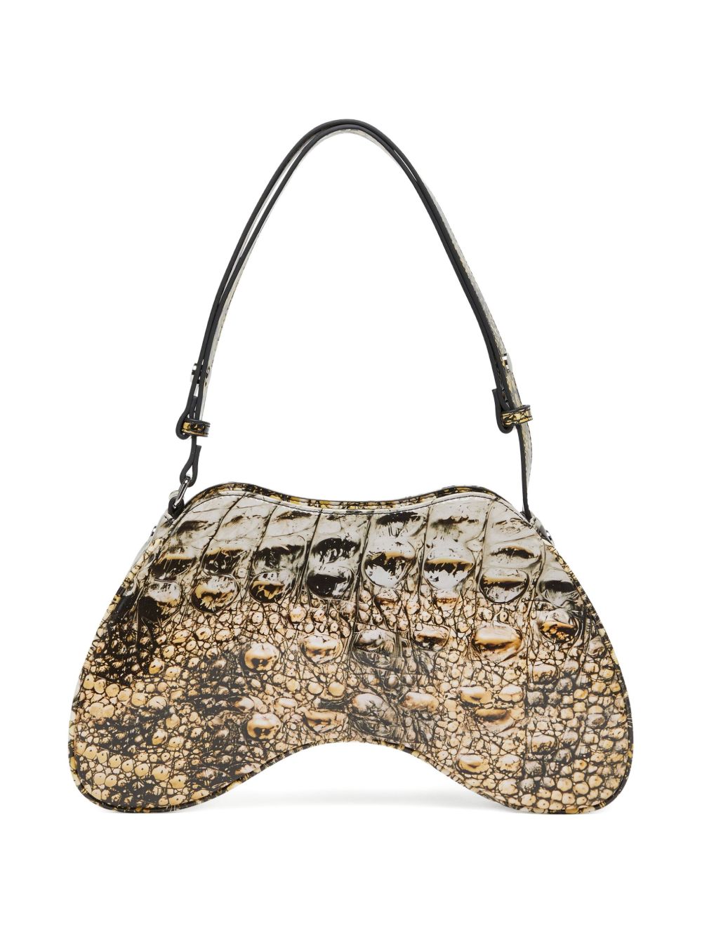 DIESEL Printed Shoulder Handbag with Oval Logo Plaque