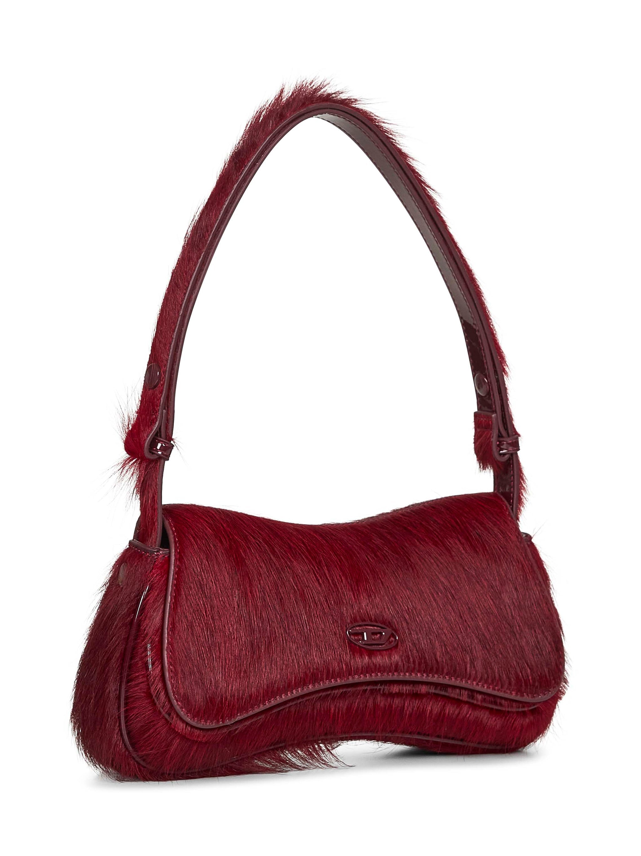 DIESEL Faux Fur Mini Clutch Bag with Adjustable Strap