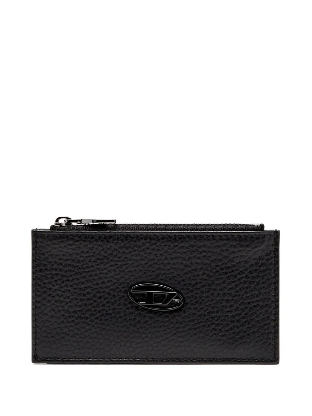 DIESEL Mini Grained Leather Wallet with Logo Plaque