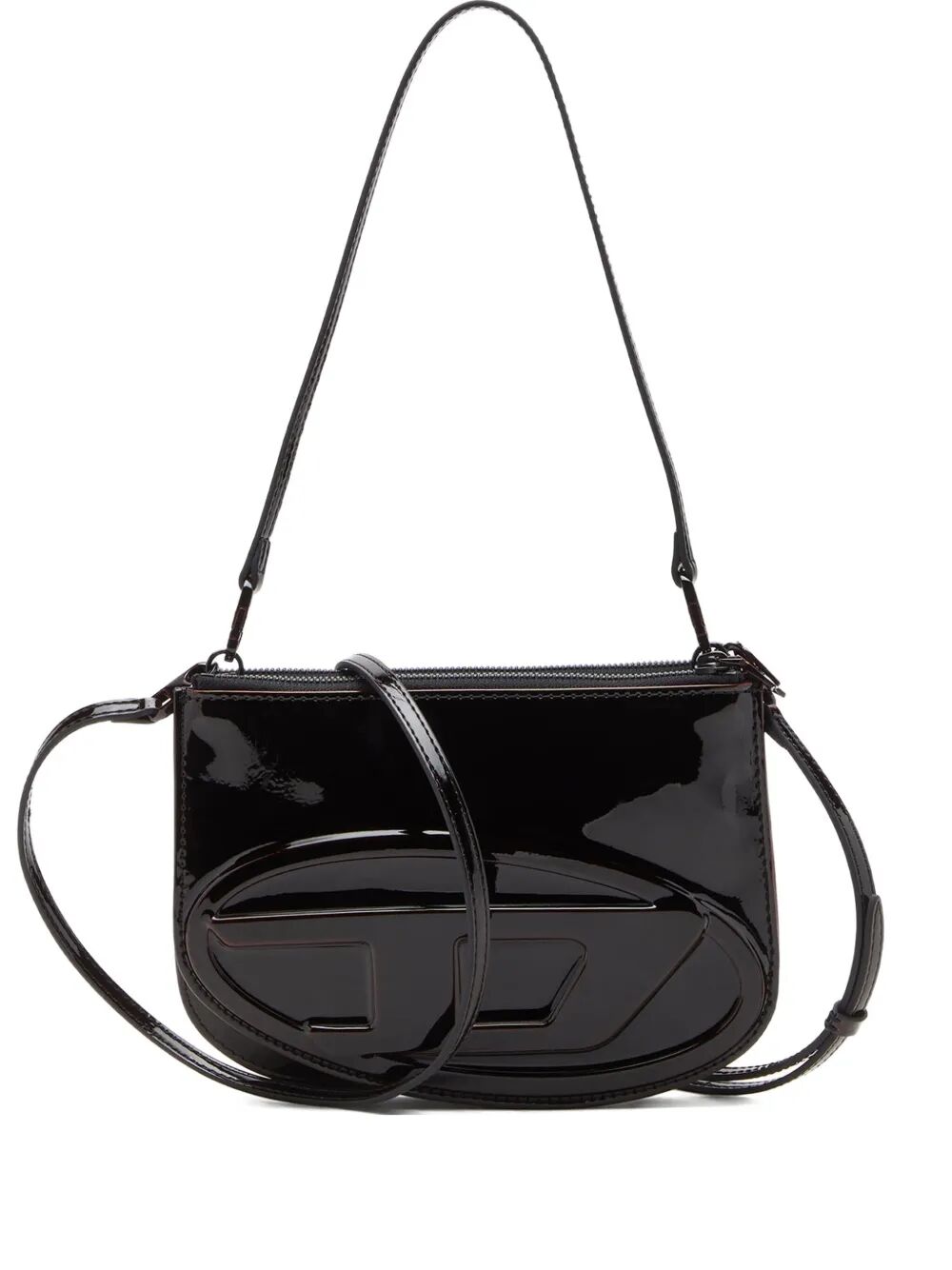 DIESEL Glossy Mini Handbag with Oval Logo