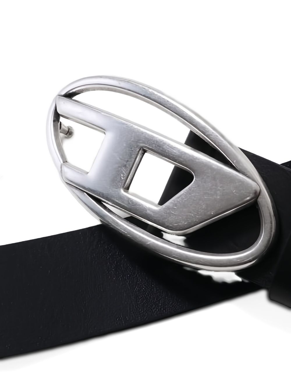 DIESEL Leather Logo Buckle Belt for Women