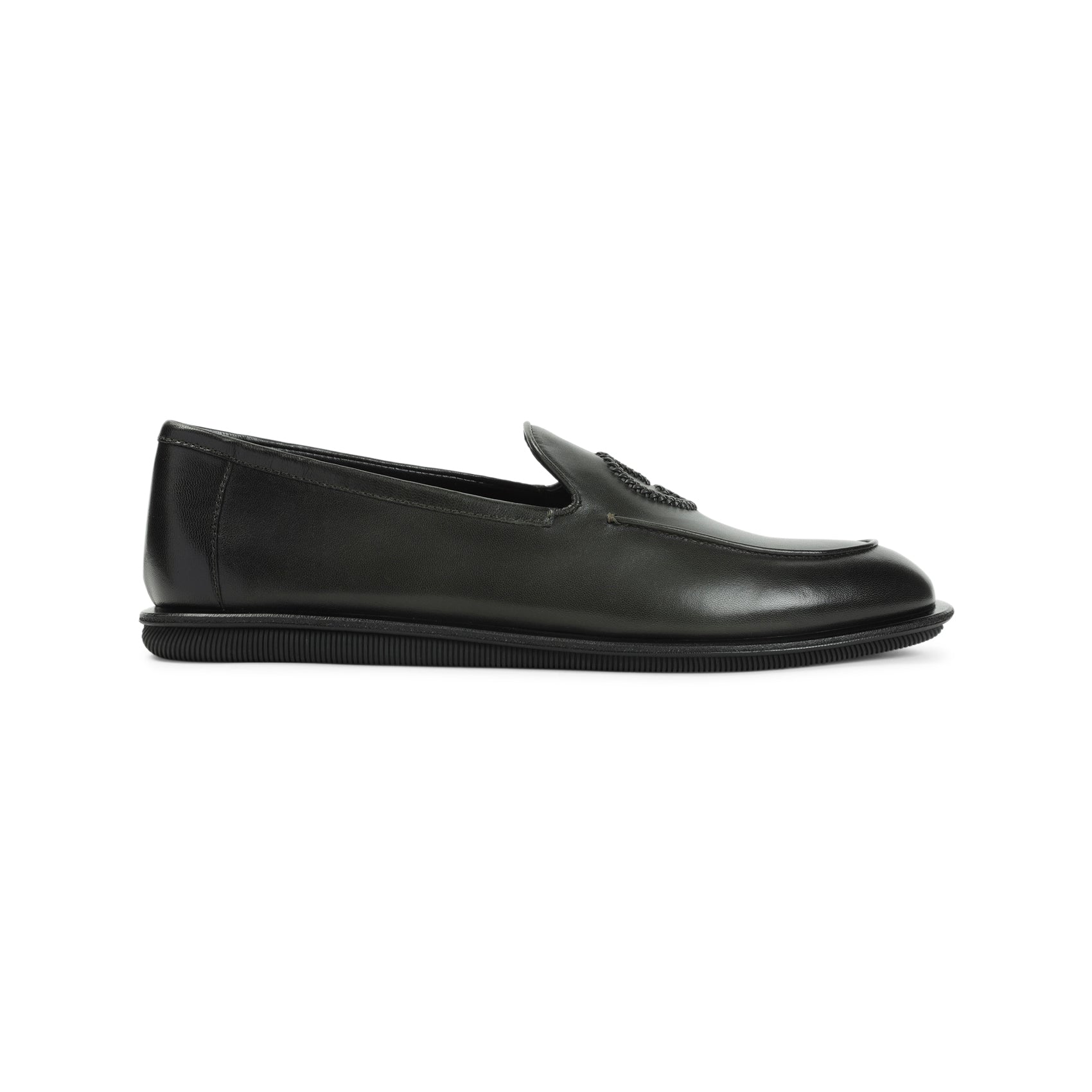 GIORGIO ARMANI Lamb Leather Slippers for Men - Slip-On Style