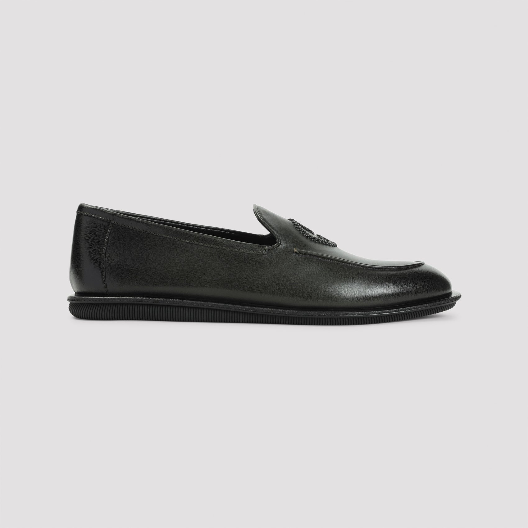 GIORGIO ARMANI Lamb Leather Slippers for Men - Slip-On Style