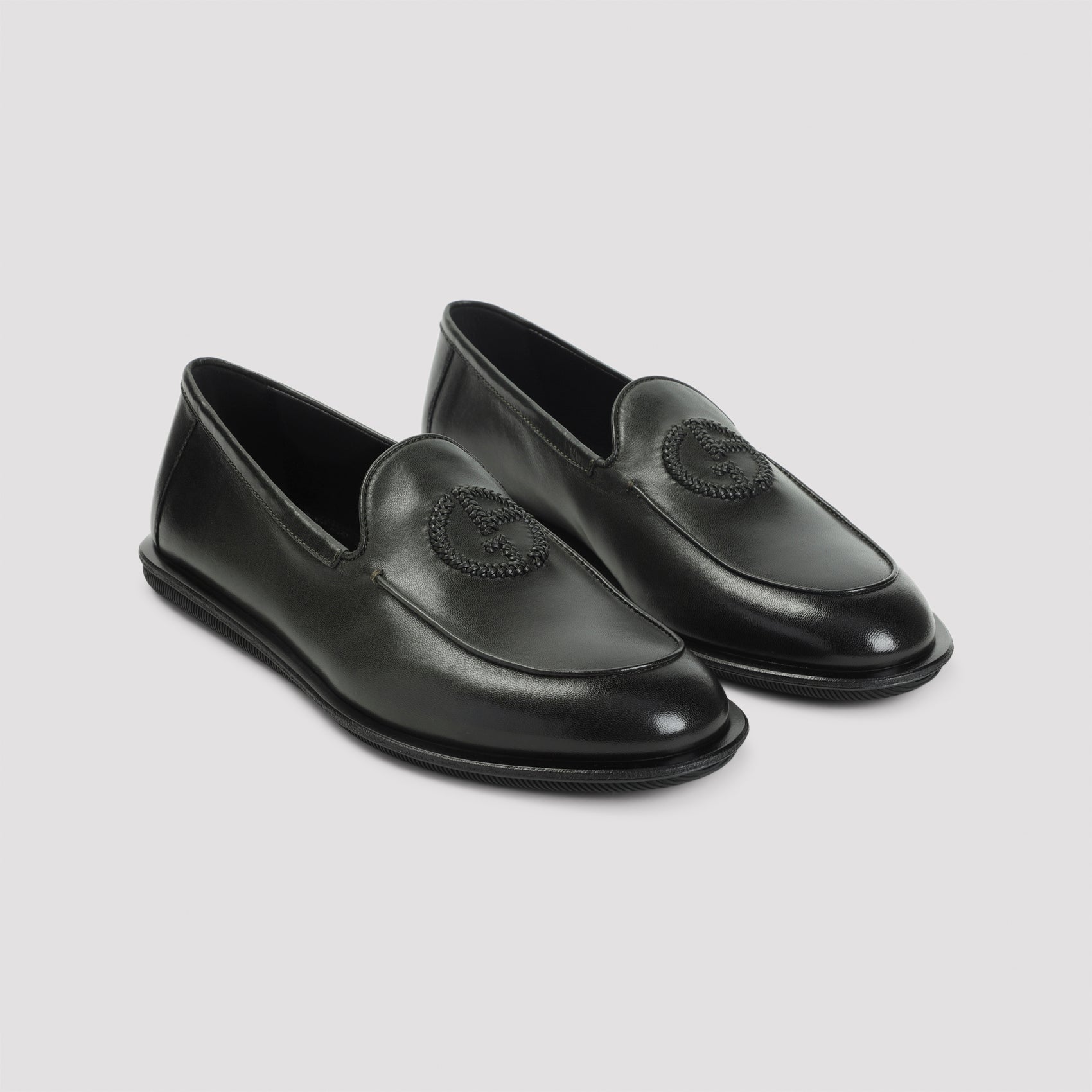 GIORGIO ARMANI Lamb Leather Slippers for Men - Slip-On Style