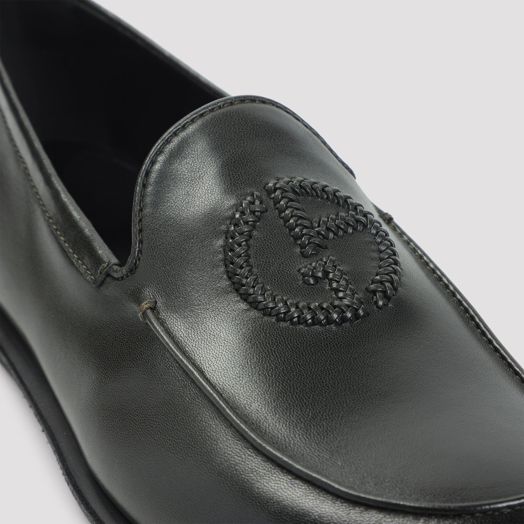 GIORGIO ARMANI Lamb Leather Slippers for Men - Slip-On Style