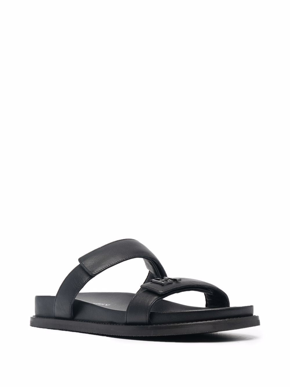 E'CLAT Leather Double-Strap Flat Sandals