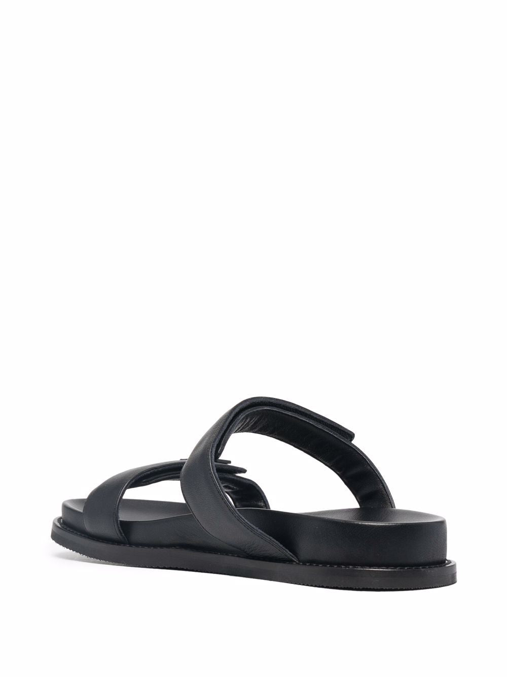 E'CLAT Leather Double-Strap Flat Sandals