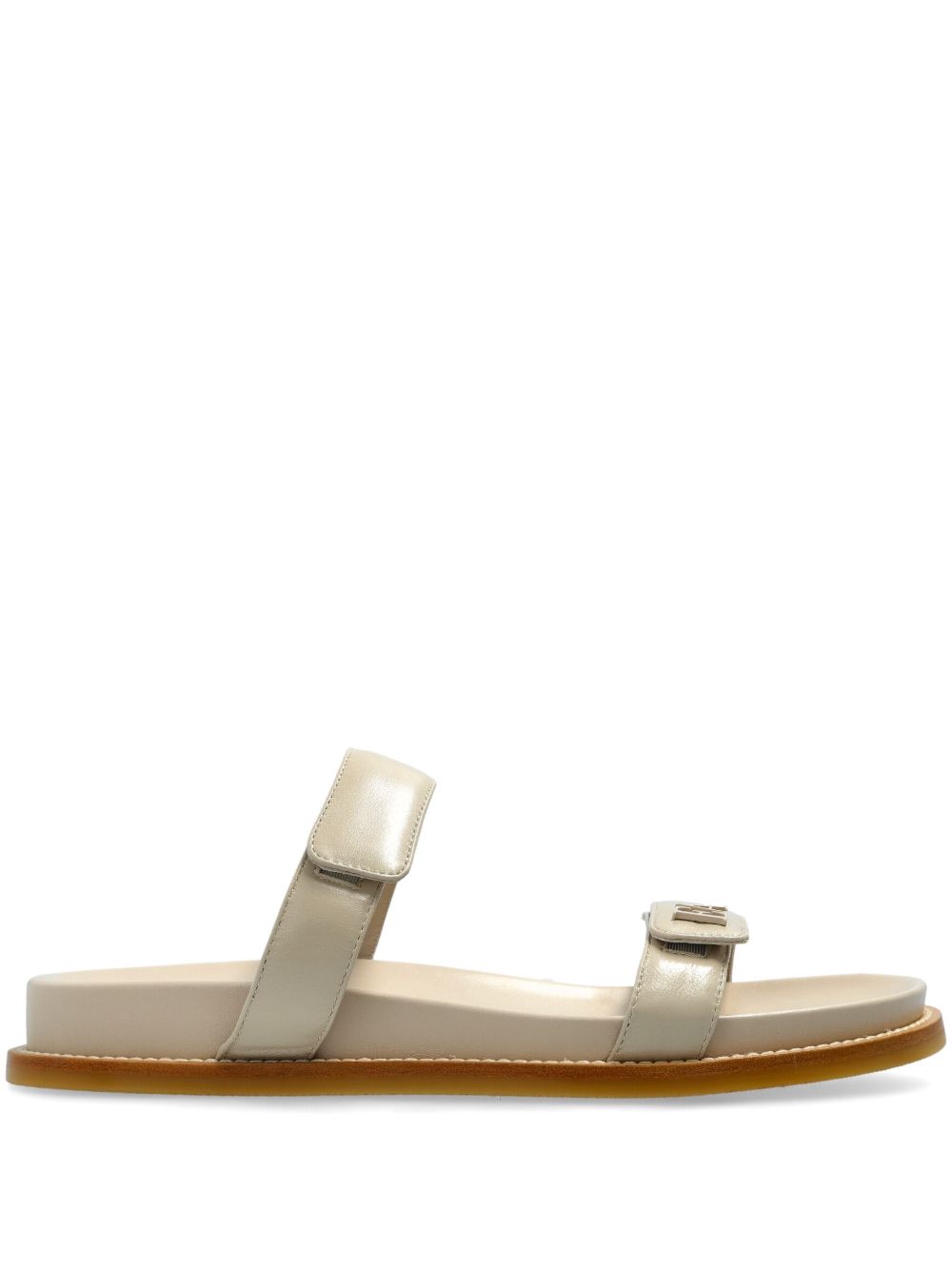 E'CLAT Leather Flat Sandals with Touch-Strap Fastening