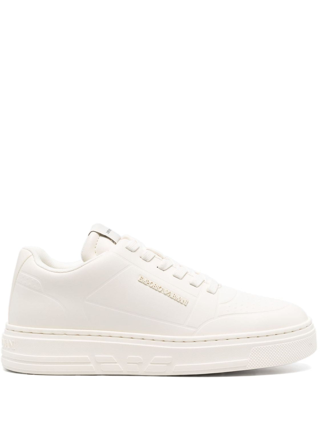 EMPORIO ARMANI Thermoformed-Detail Leather Sneakers for Women
