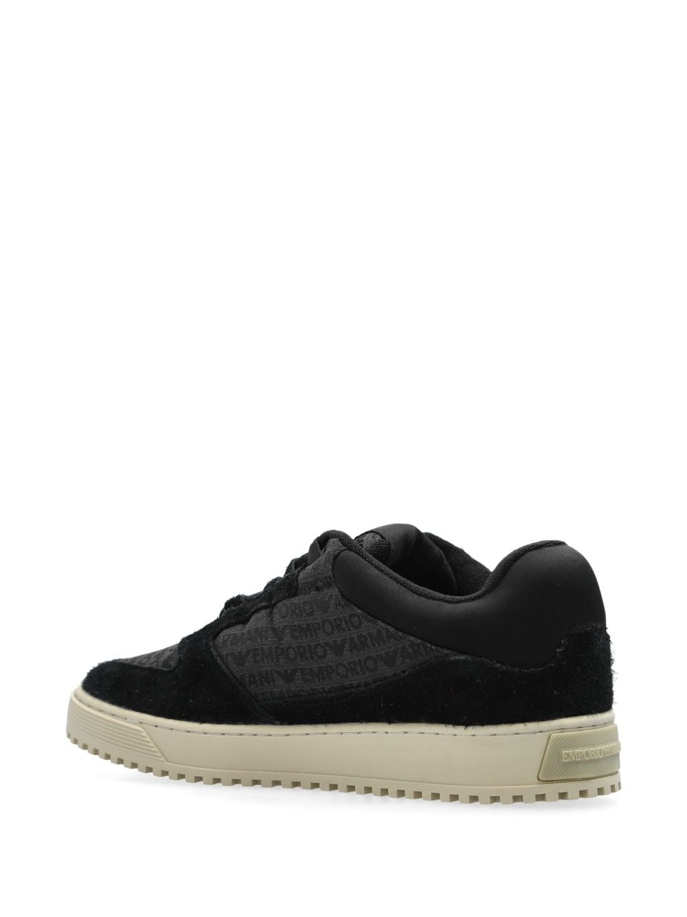 EMPORIO ARMANI Sleek Suede Leather Lace-Up Sneakers for Men