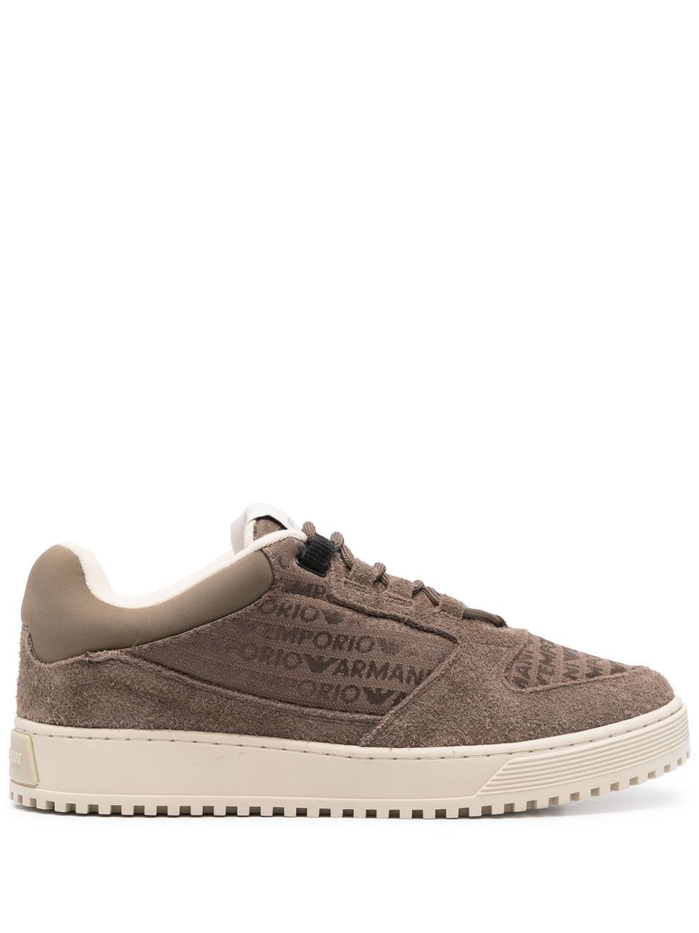 EMPORIO ARMANI Suede Leather Lace-Up Sneakers for Men