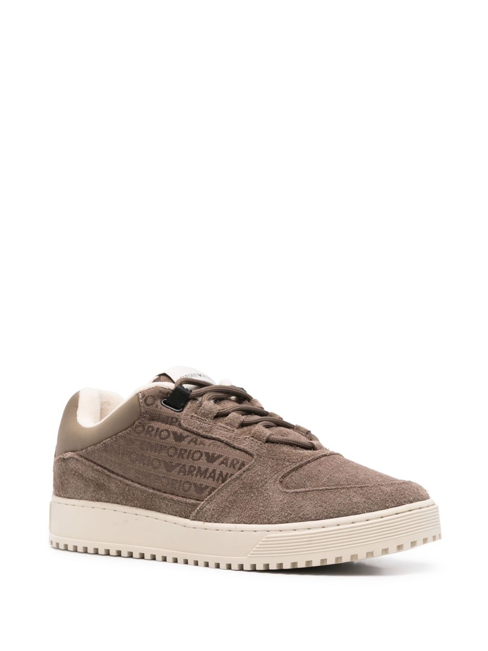 EMPORIO ARMANI Suede Leather Lace-Up Sneakers for Men