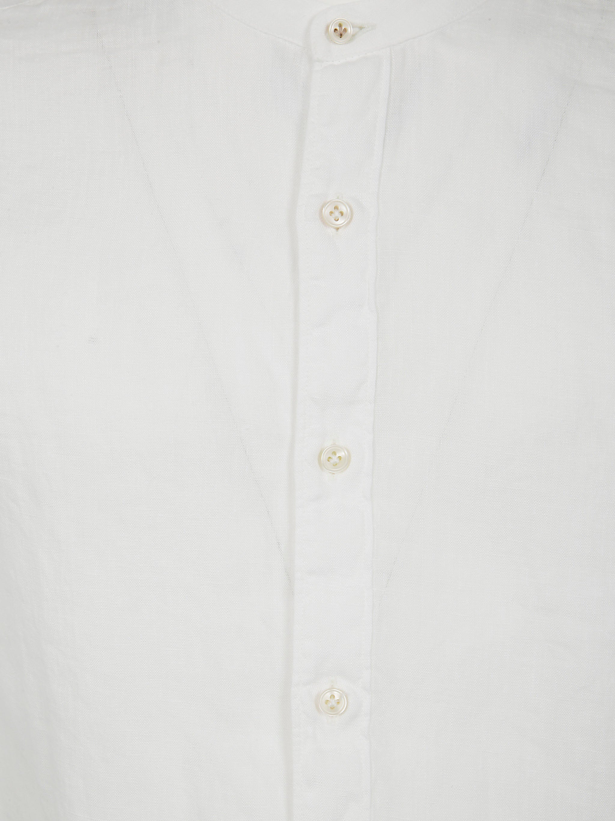 TINTORIA MATTEI Men's Guru Neck Linen Shirt