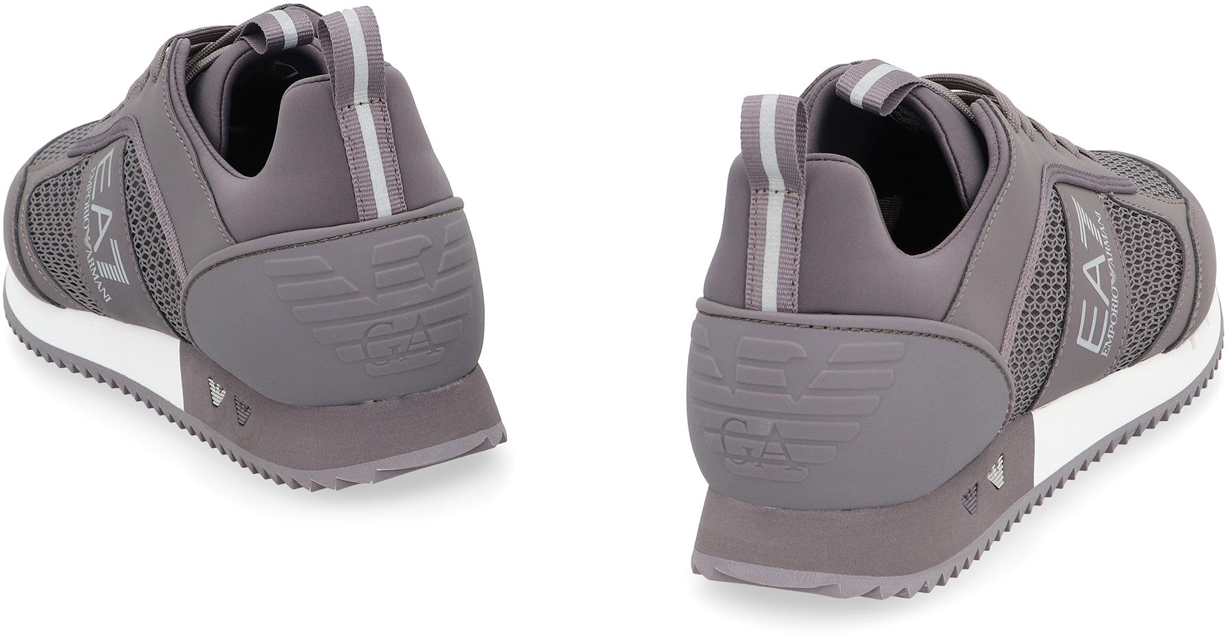 EA7 Low-Top Vegan Leather Sneaker with Mesh Inserts