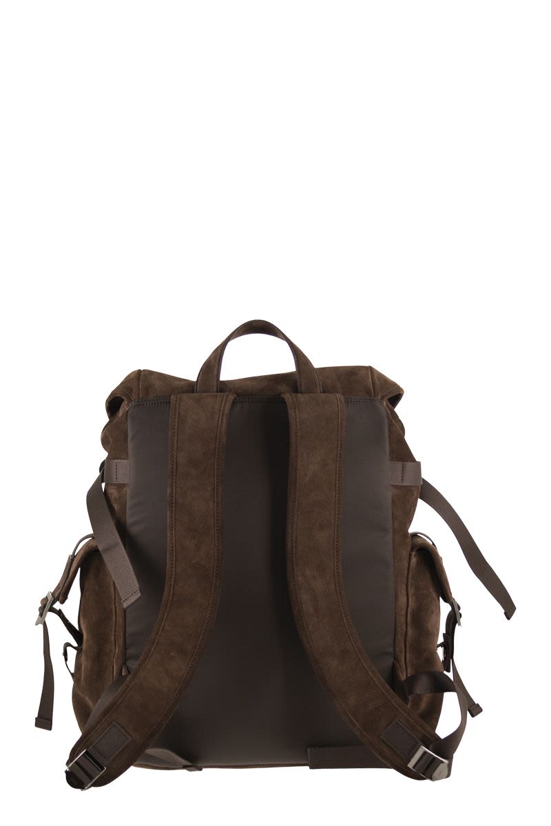 TOD'S Suede Leather Backpack - 37 x 39 x 21 cm