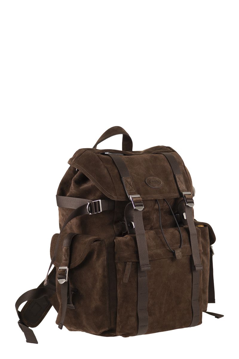 TOD'S Suede Leather Backpack - 37 x 39 x 21 cm