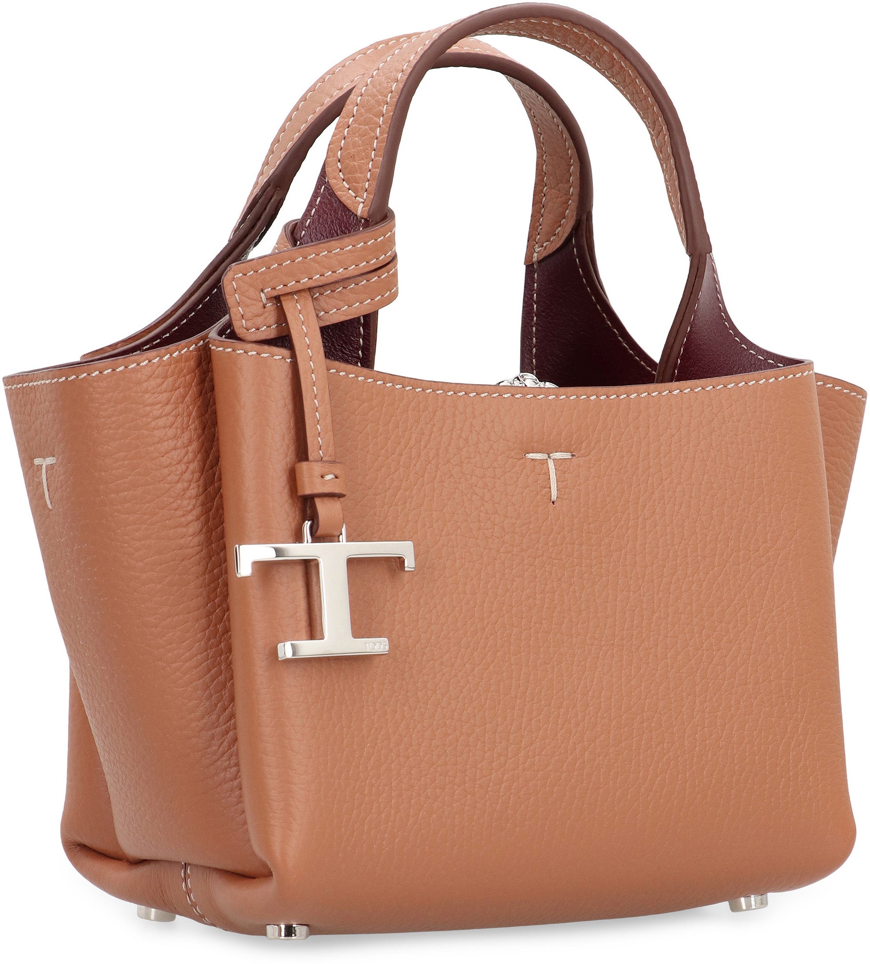 TOD'S Mini Leather Handbag with Removable Shoulder Strap - W 24 X H 13 X D 11 CM