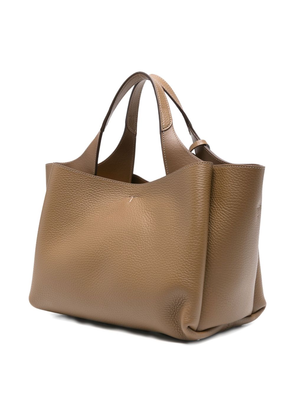 TOD'S Mini Leather Shopping Handbag with T-Shaped Detail