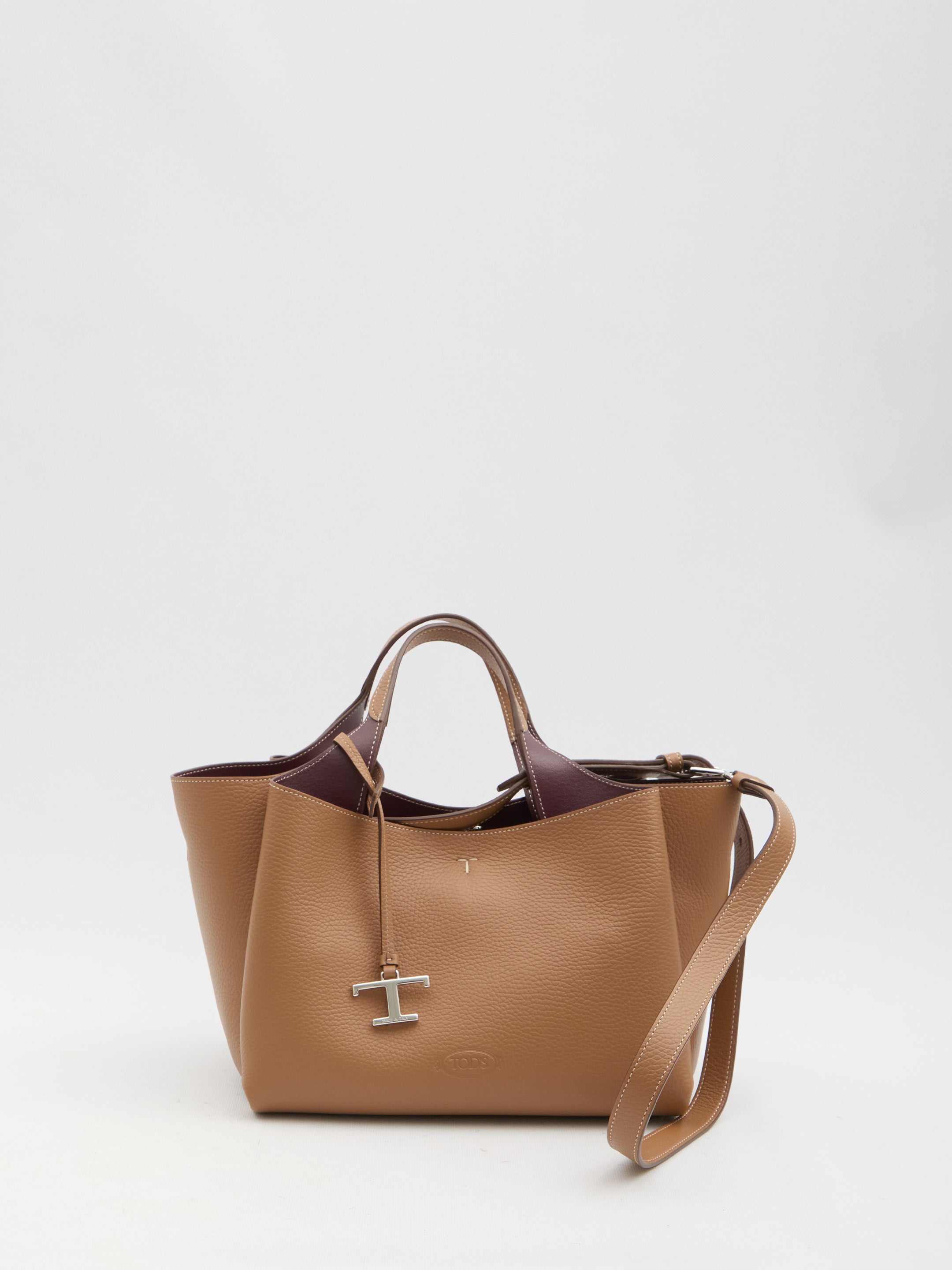 TOD'S Grained Leather Shoulder Handbag