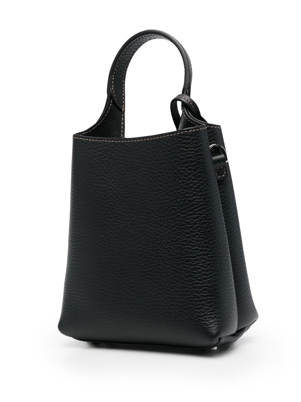 TOD'S Timeless Silver Logo Plaque Tote Handbag
