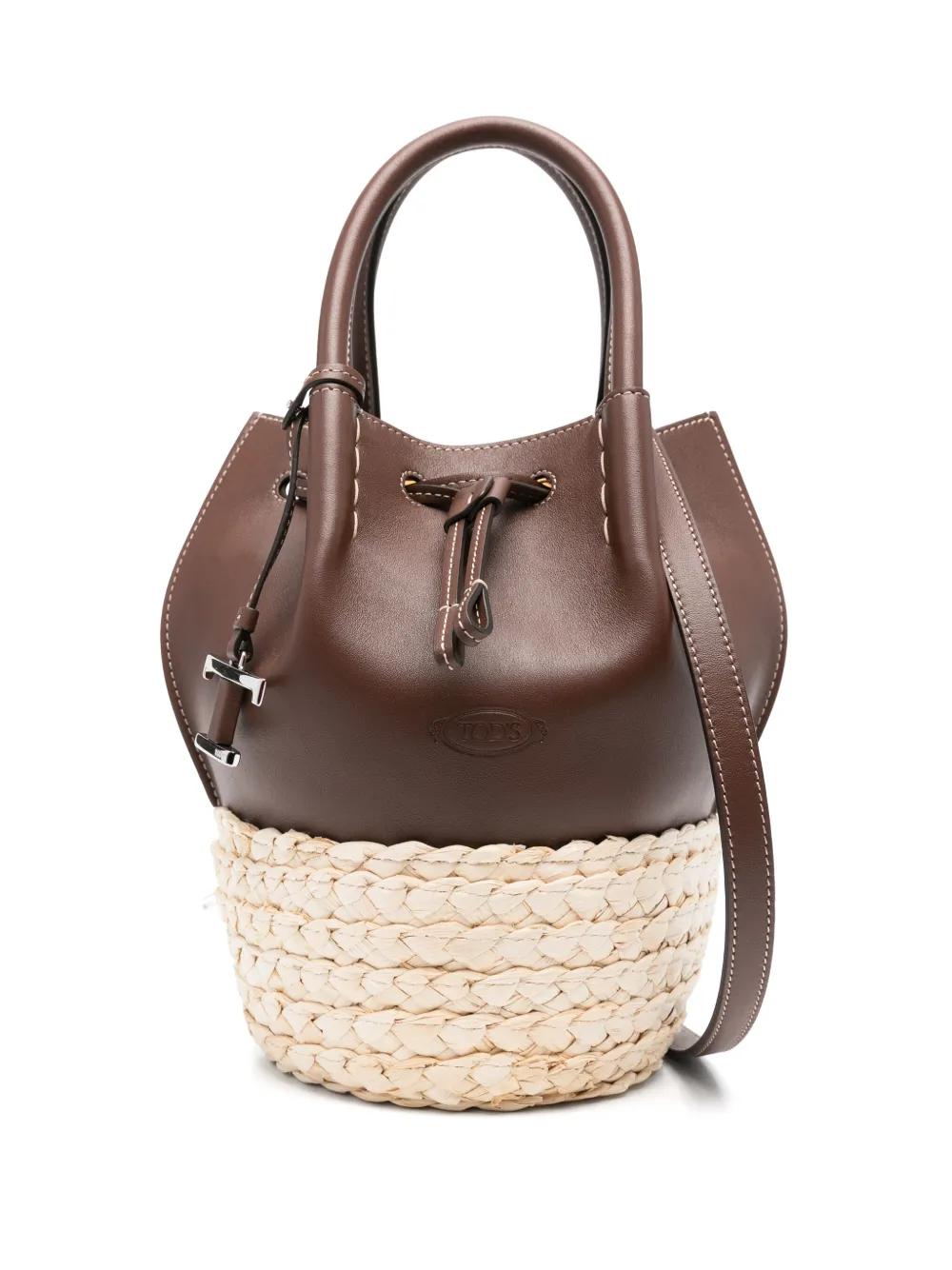 TOD'S Leather Handbag with Drawstring Closure and Adjustable Strap