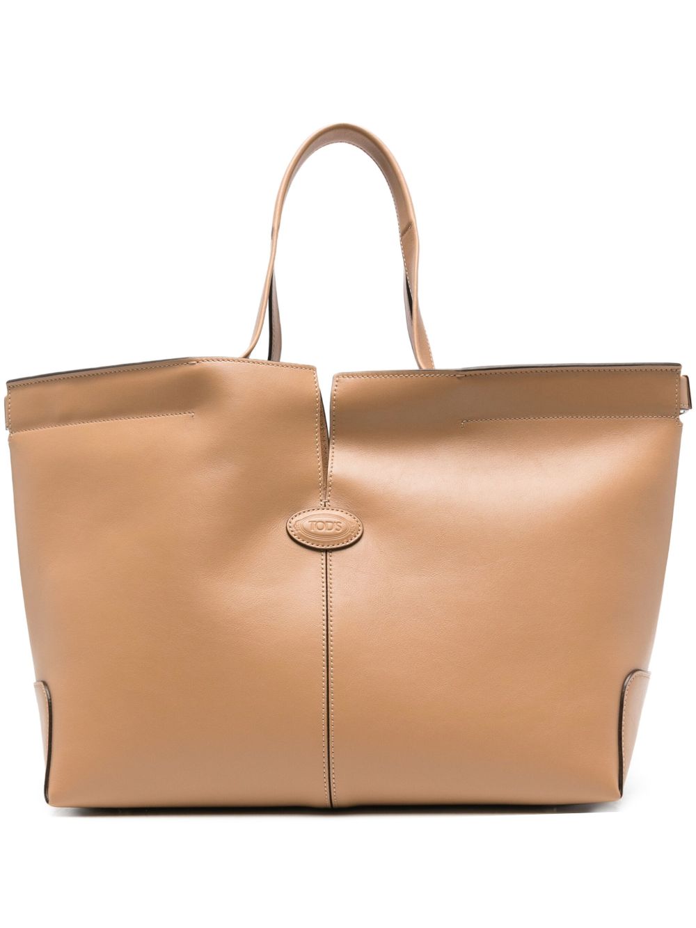 TOD'S Leather Shopping Handbag with Central Seam Detail