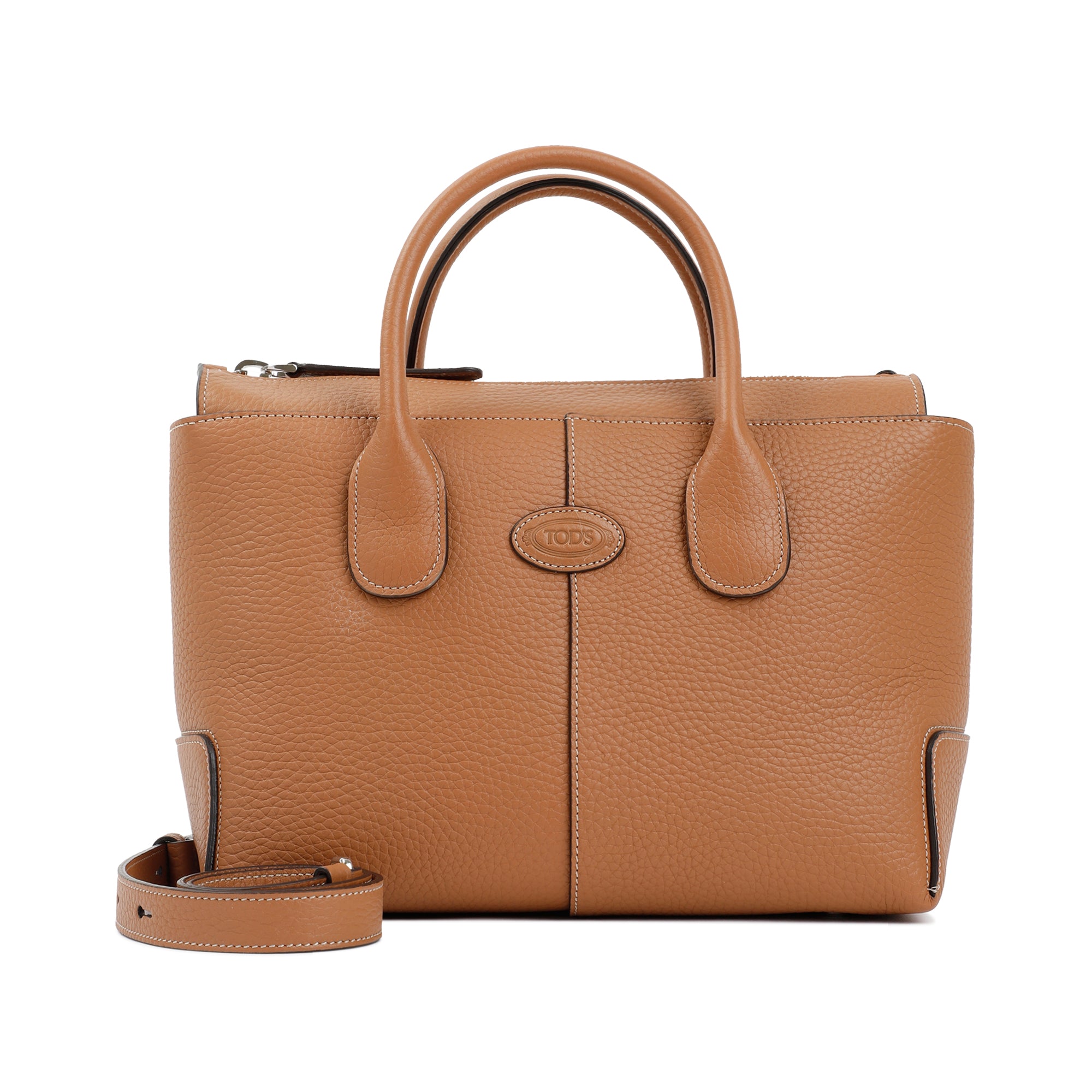 TOD'S Elegant Grained Leather Handbag - 32cm x 22cm x 15cm