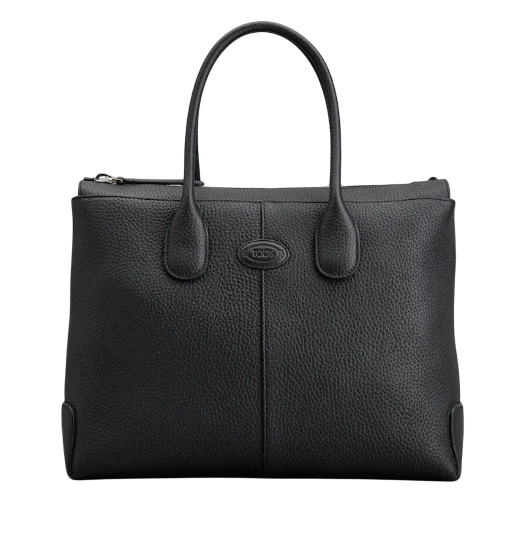 TOD'S Leather Handbag with Stitched-Fold Detailing