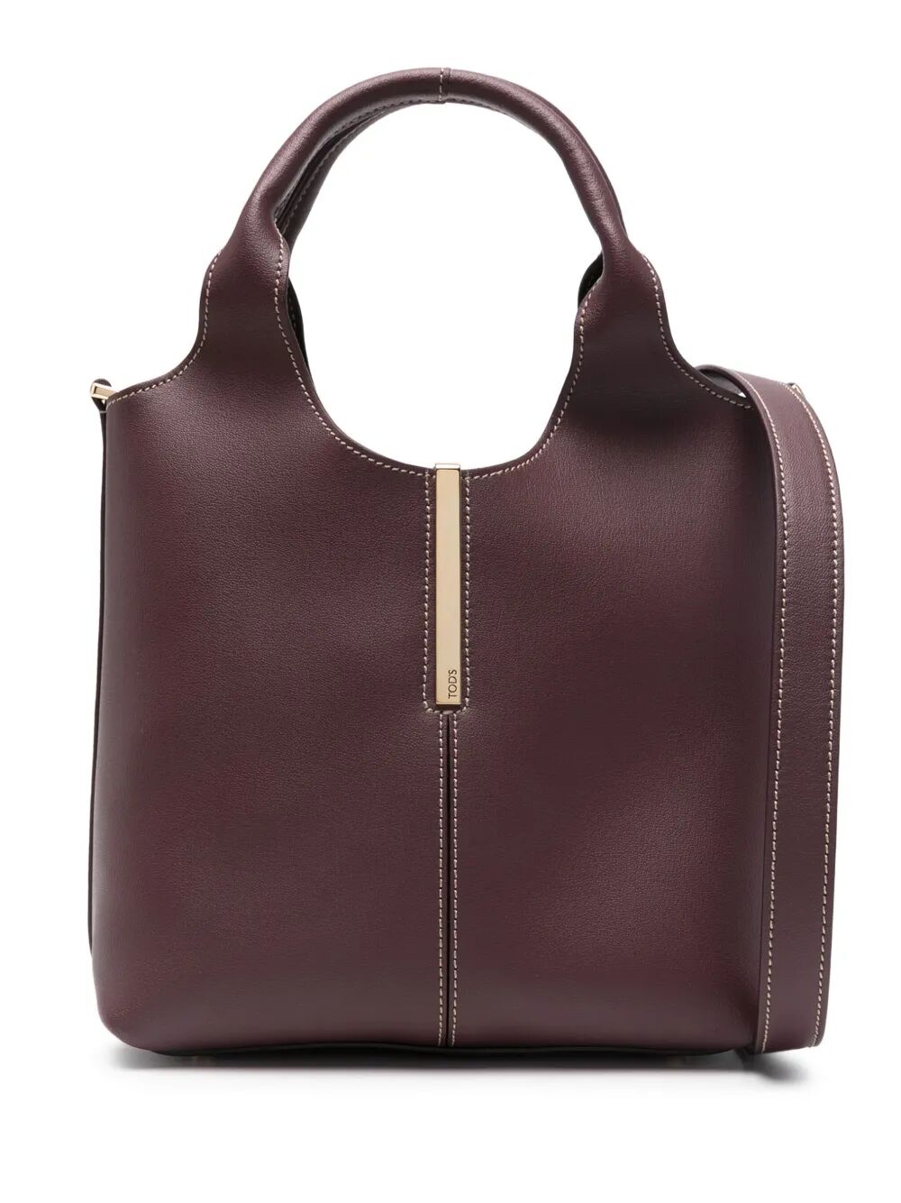 TOD'S Mini Leather Tote Handbag with Branded Metal Bar