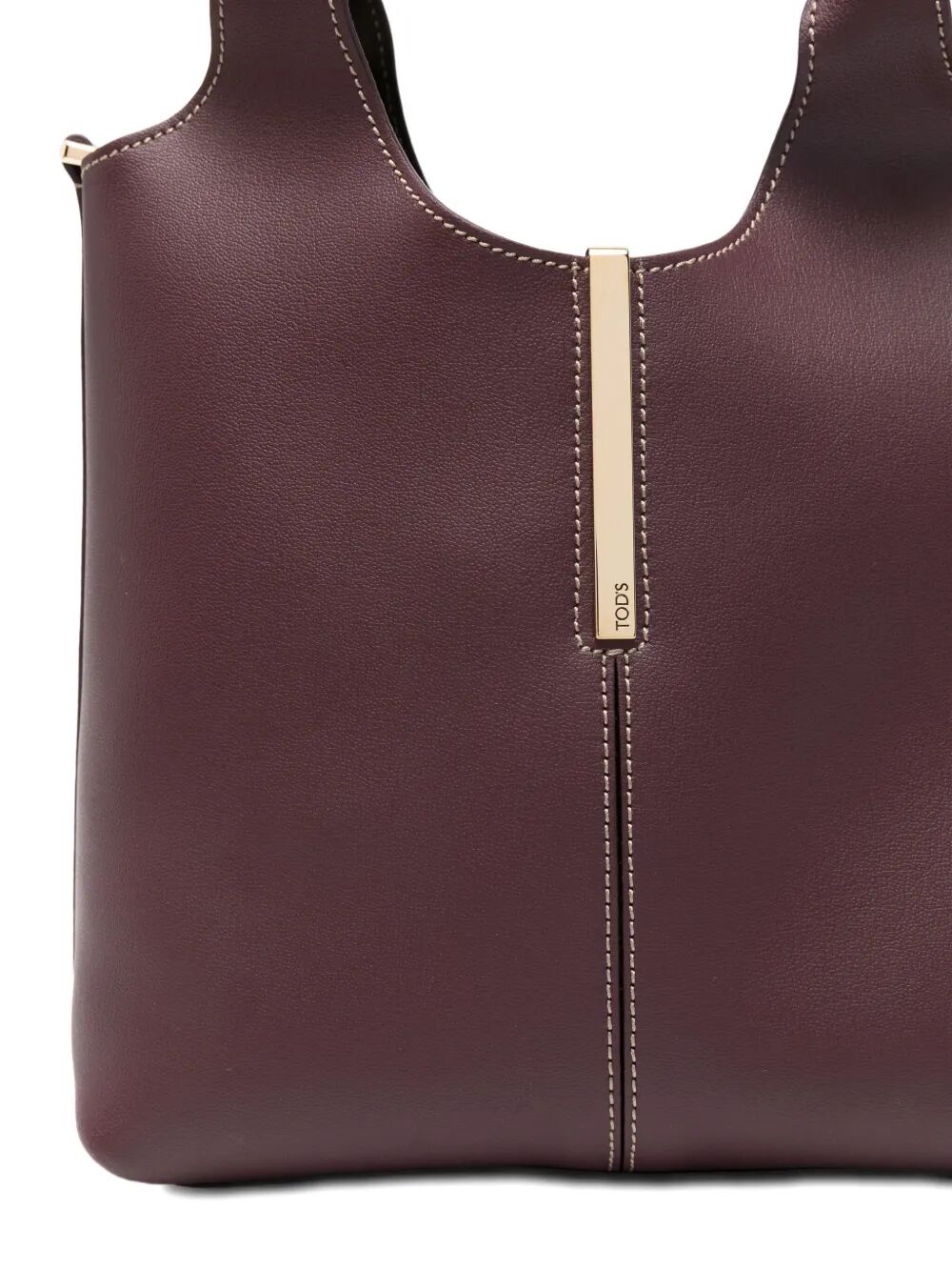 TOD'S Mini Leather Tote Handbag with Branded Metal Bar