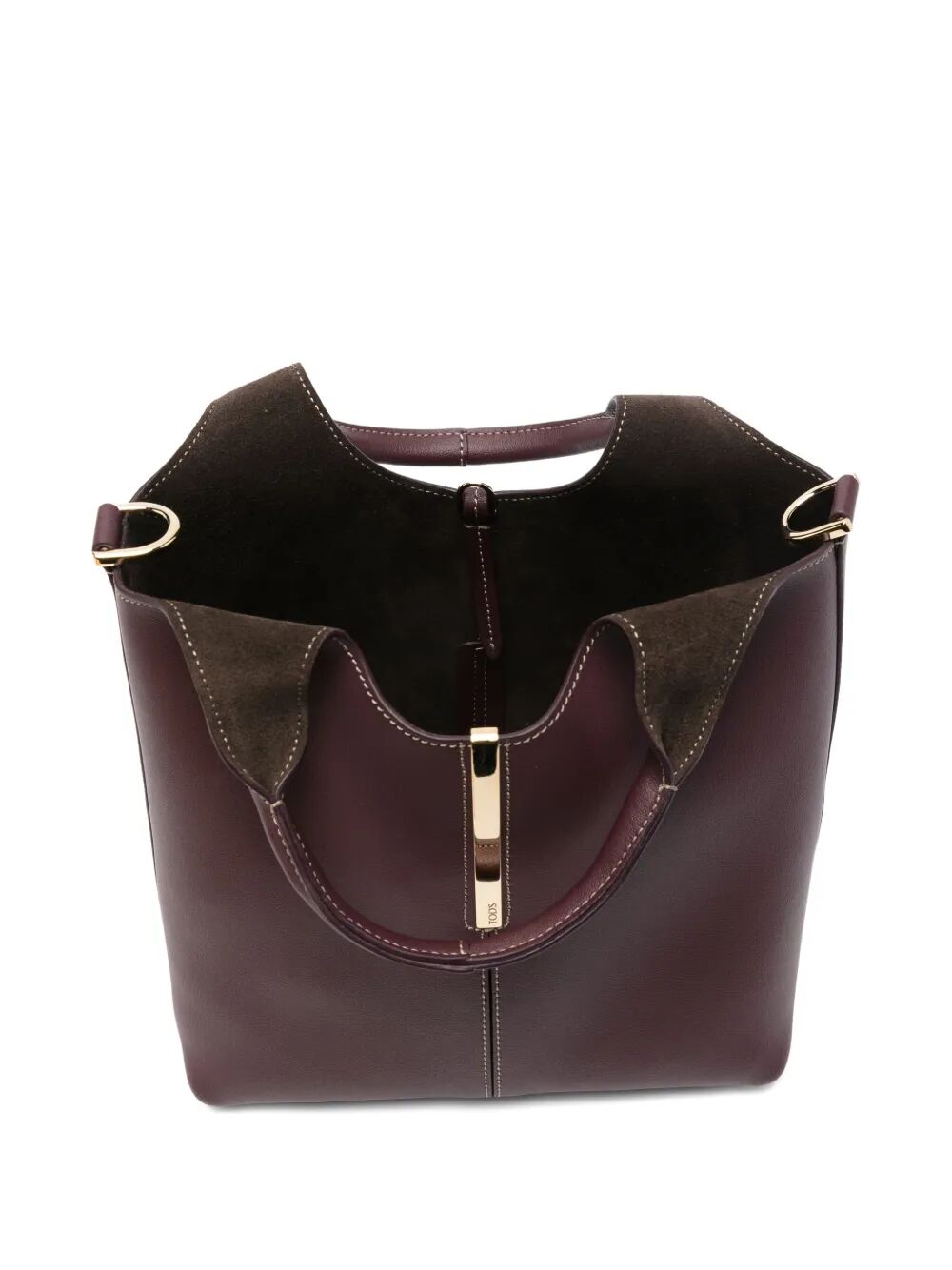 TOD'S Mini Leather Tote Handbag with Branded Metal Bar