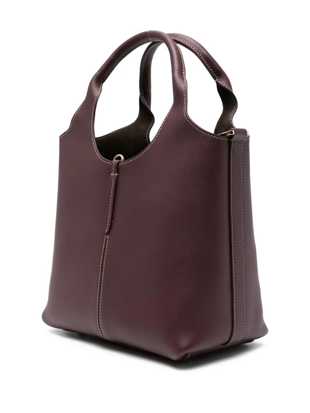 TOD'S Mini Leather Tote Handbag with Branded Metal Bar