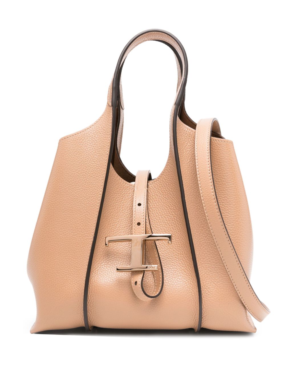 TOD'S 100% Leather Handbag with T-Buckle Fastening and Detachable Strap