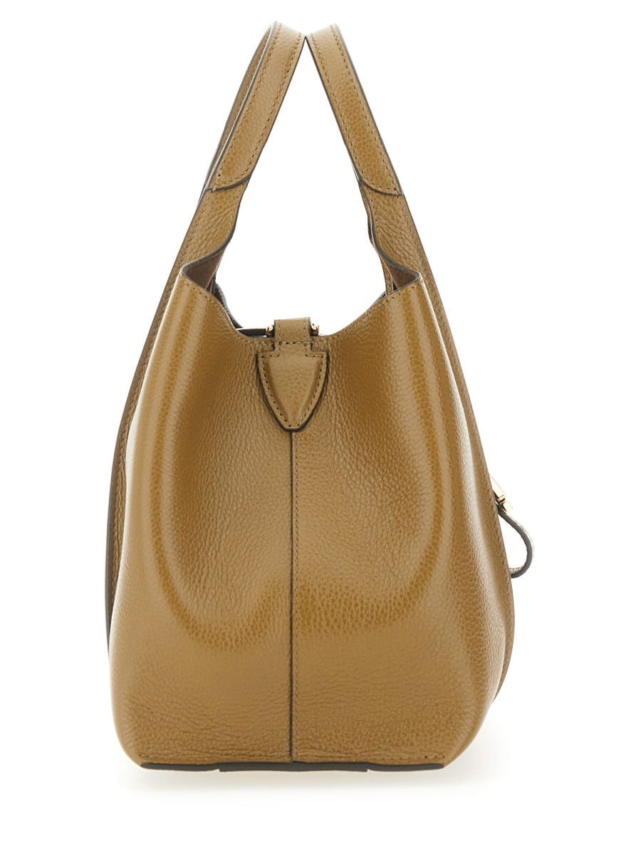 TOD'S Mini Leather Shopping Handbag with T-Buckle Fastening