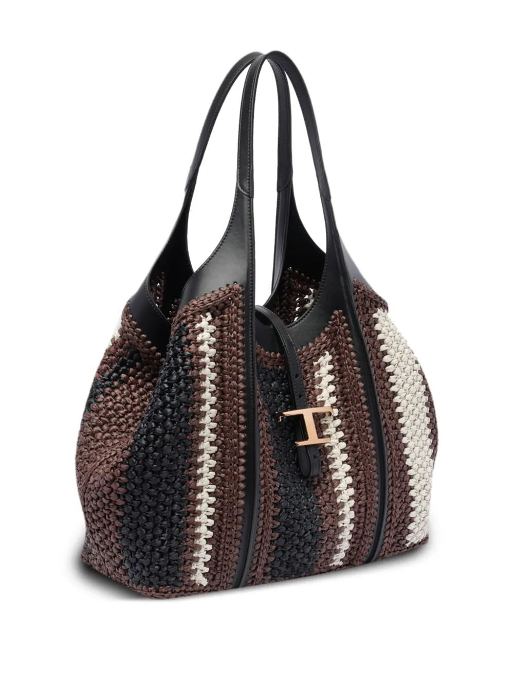 TOD'S Chic Crochet Media Shopping Bag