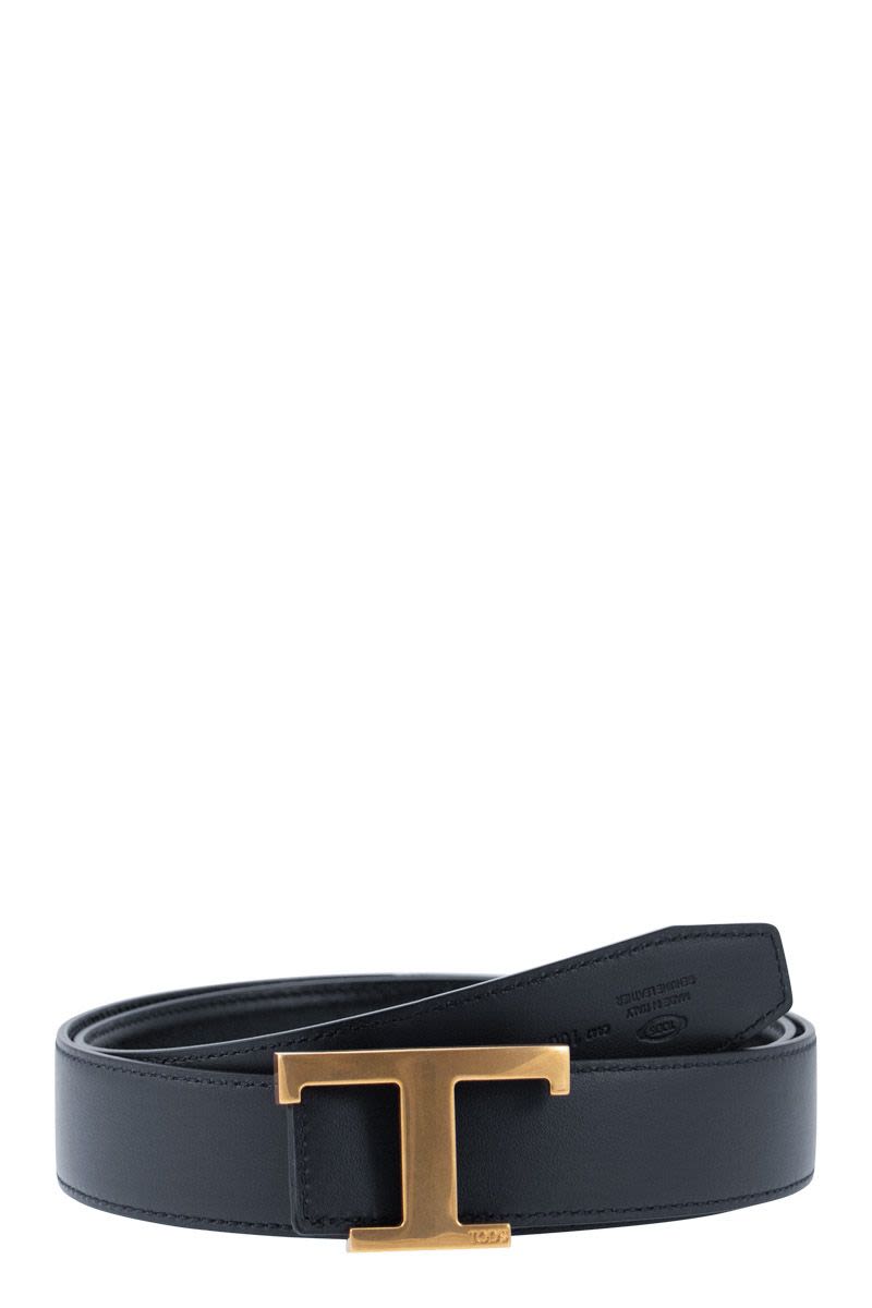 TOD'S Timeless Reversible Leather Belt - H 3.5 CM