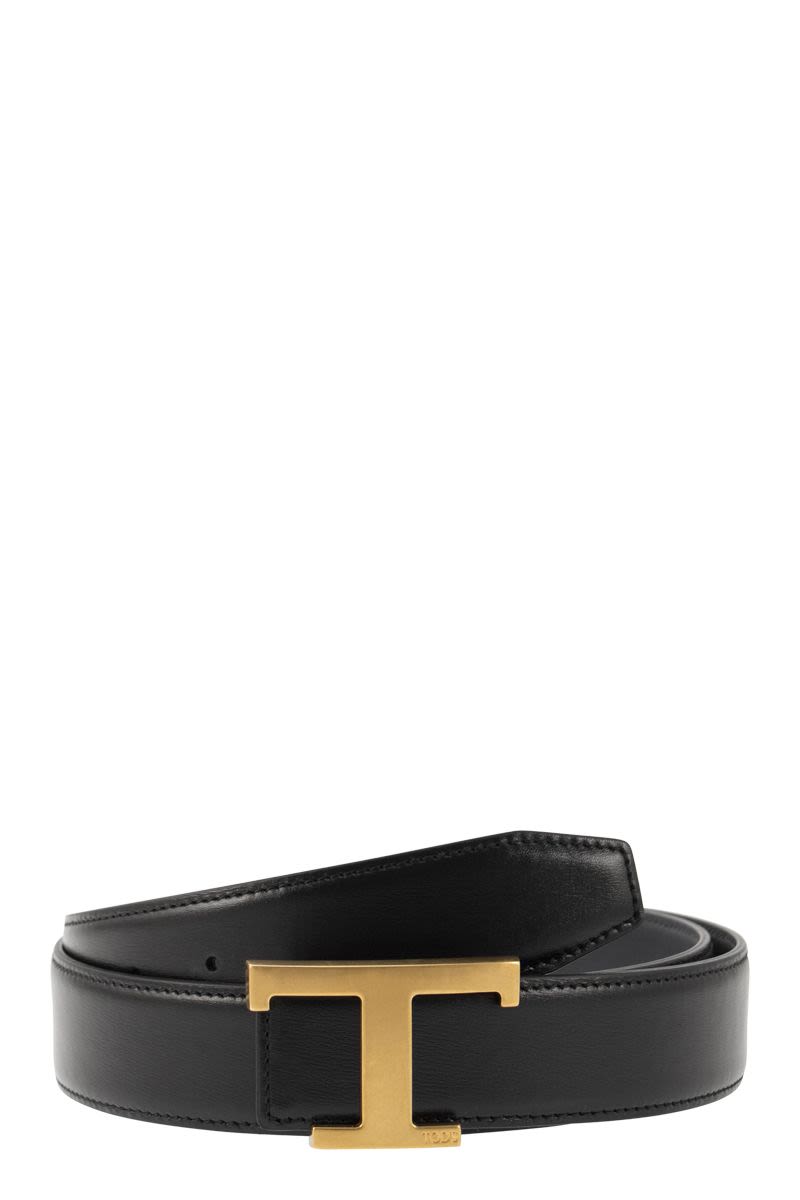 TOD'S Timeless Reversible Leather Belt - H 3.5 CM