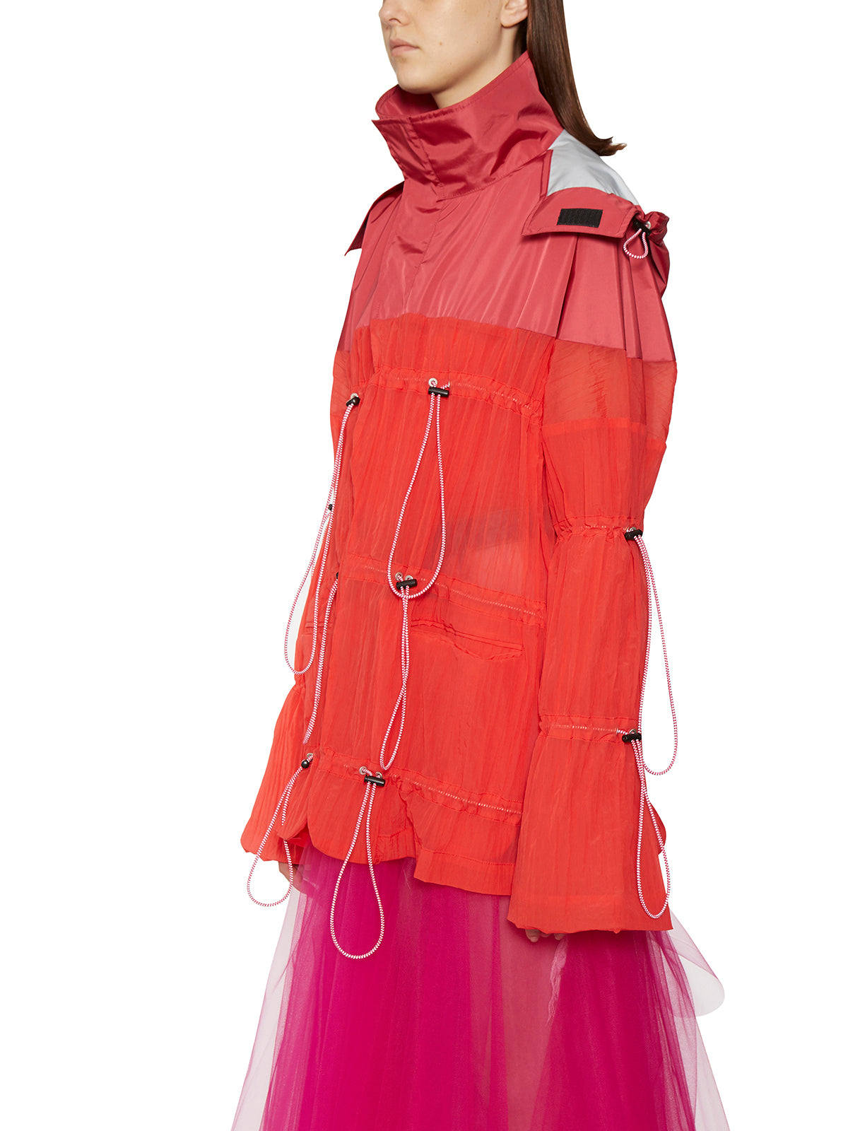 BEN TAVERNITI UNRAVEL Women's Drawstring Hooded Nylon Jacket - Size 40