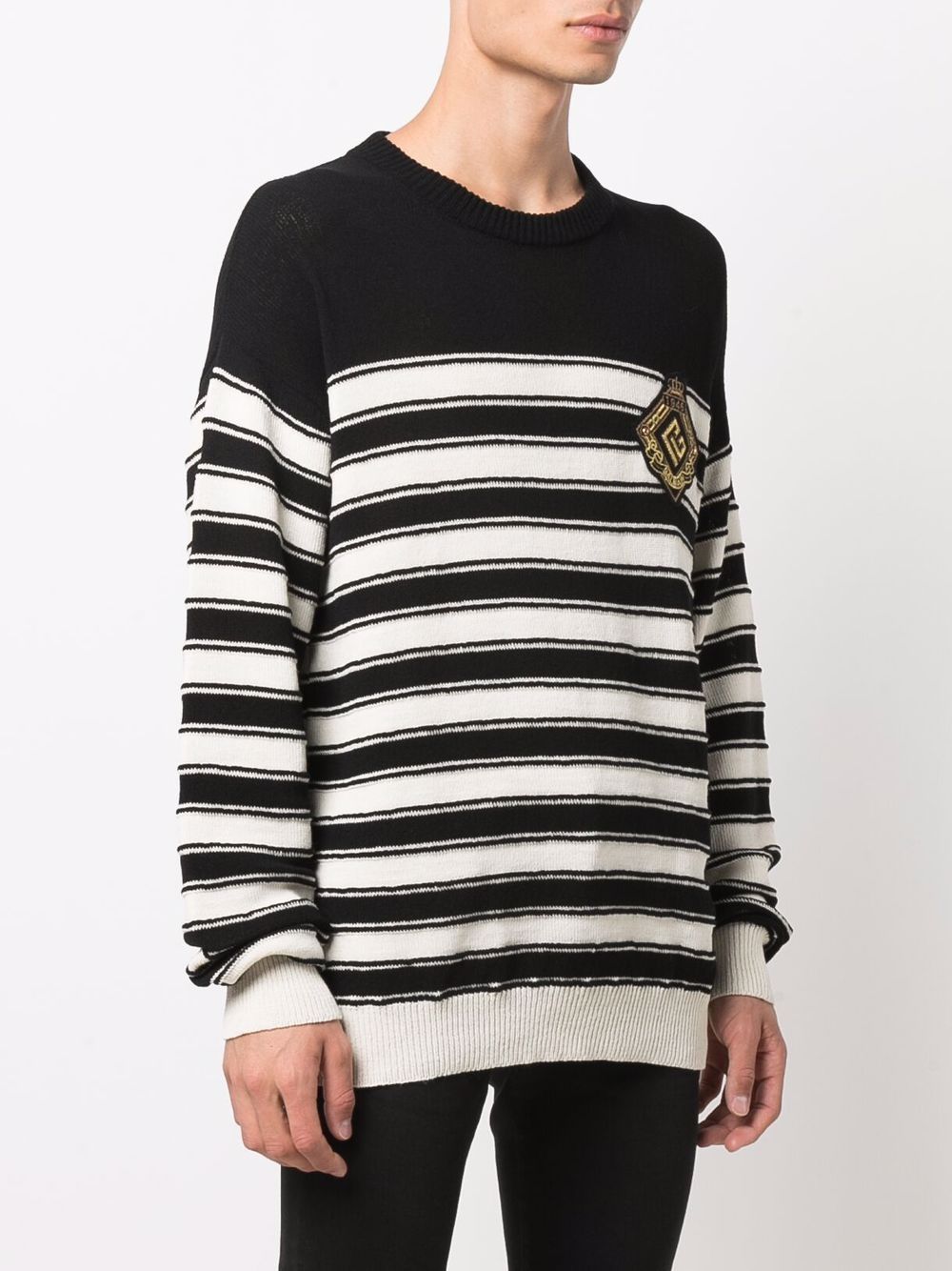 BALMAIN Knit Sailor Pullover with Badge