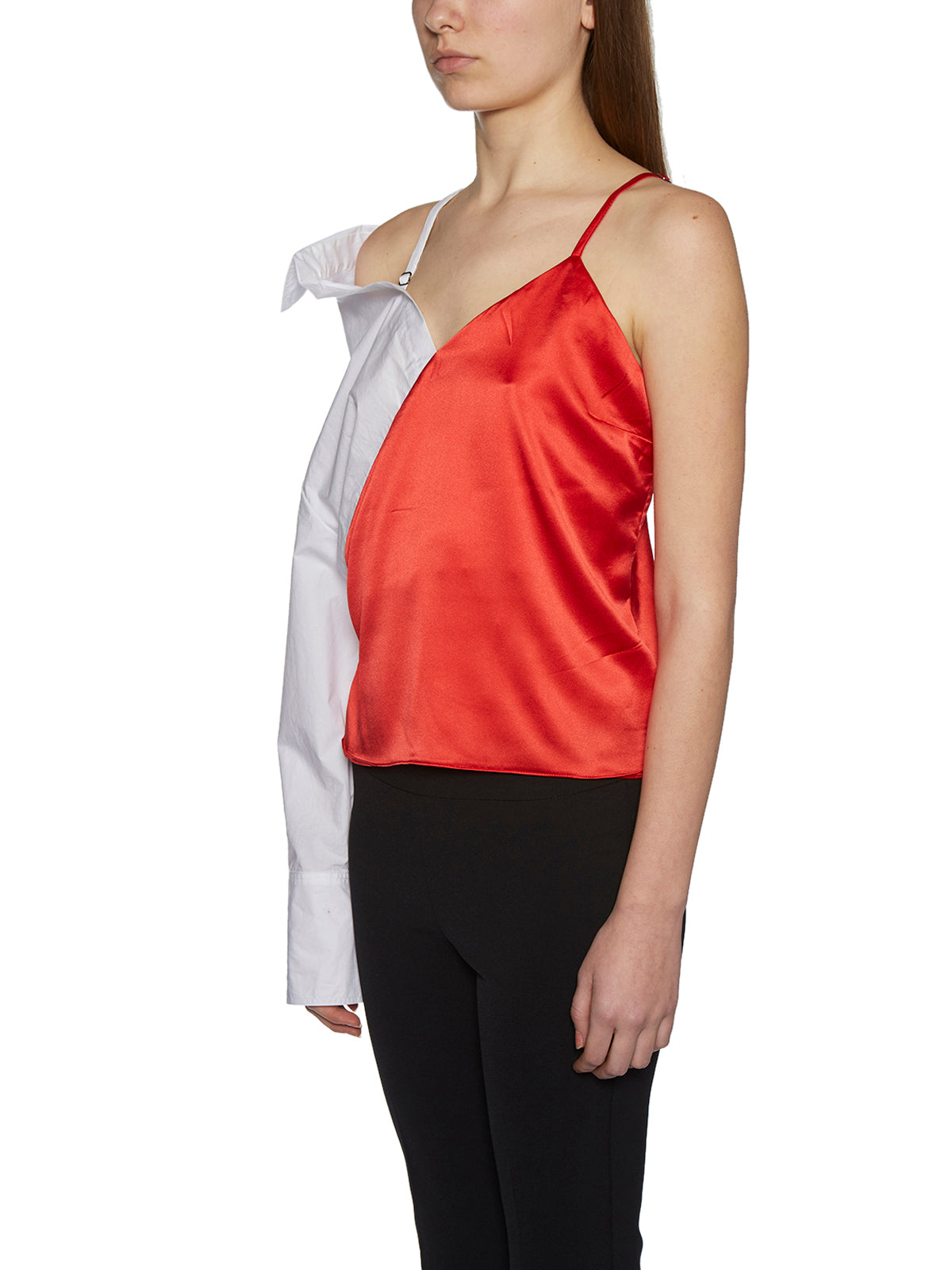 ANDREA YA'AQOV Monosleeve Silk and Cotton Mini Shirt - Size S