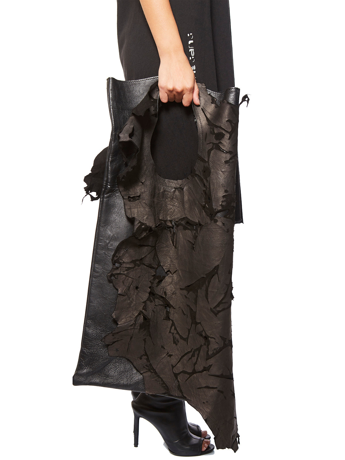 CLAUDIO CUTULI Nappa and Torn Leather Mini Backpack Handbag