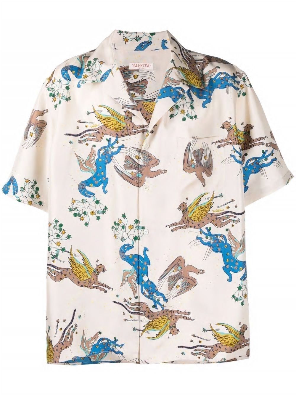 VALENTINO Men's Mini Cut Sleeve Silk Shirt