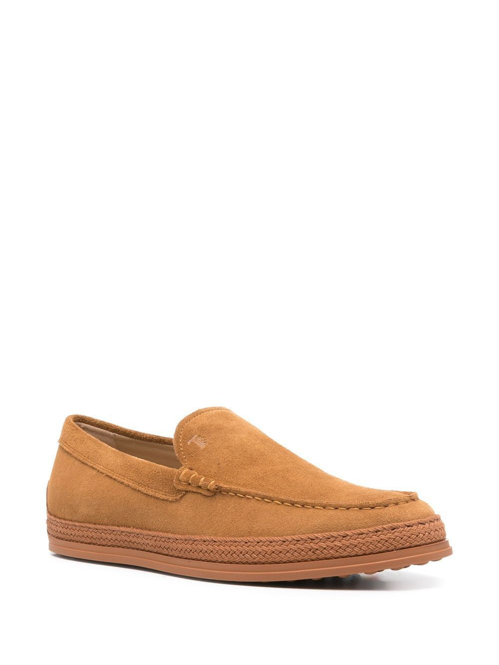 TOD'S Men's Slip-On Suede Loafers with Cord Weaving