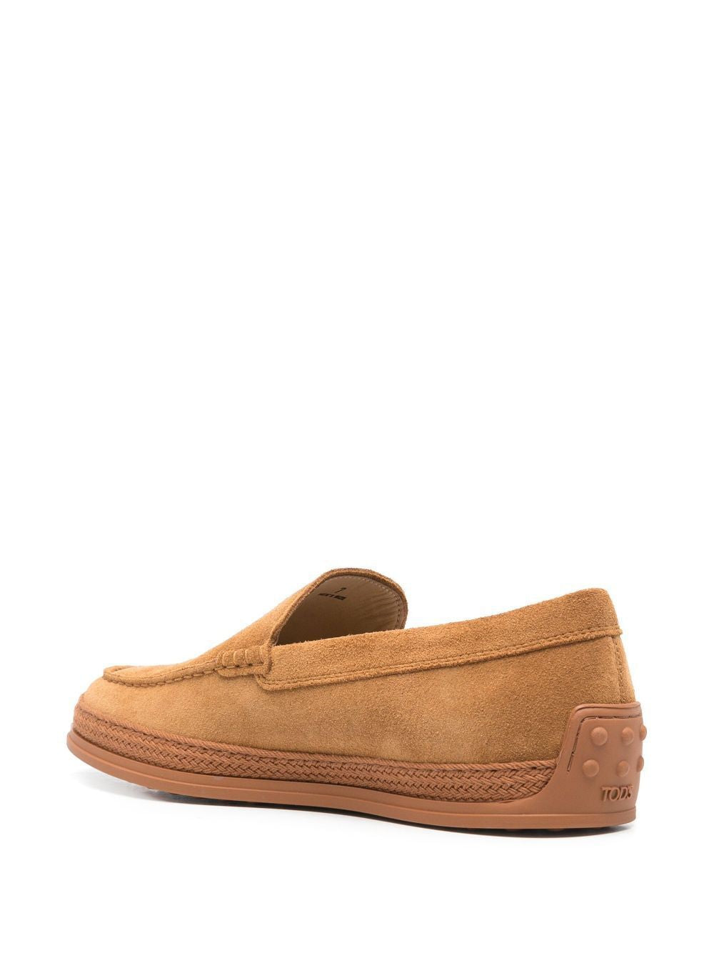 TOD'S Men's Slip-On Suede Loafers with Cord Weaving
