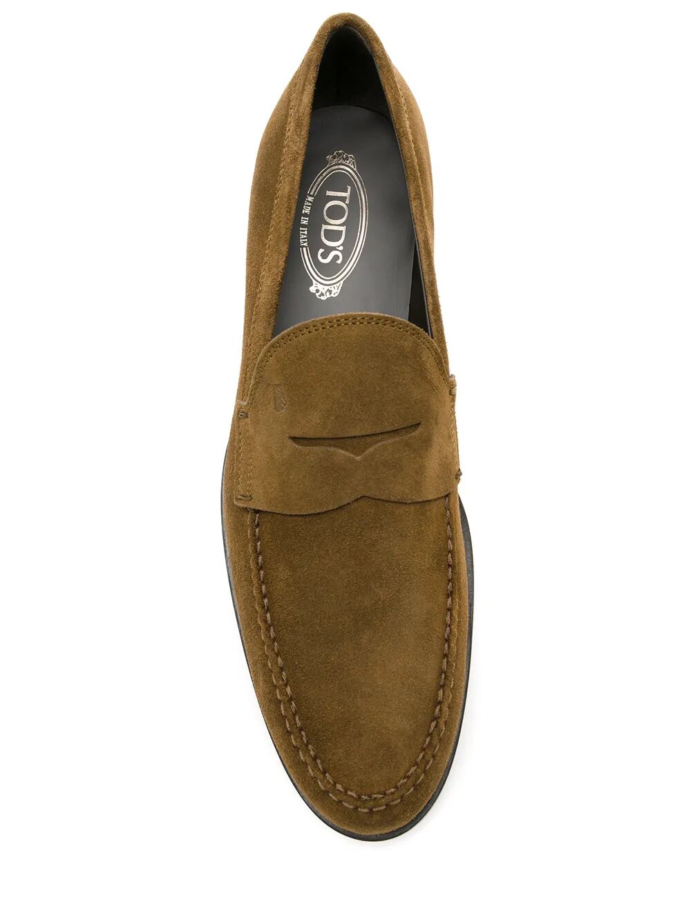 TOD'S Suede Penny Loafers with Pebbled Rubber Outsole