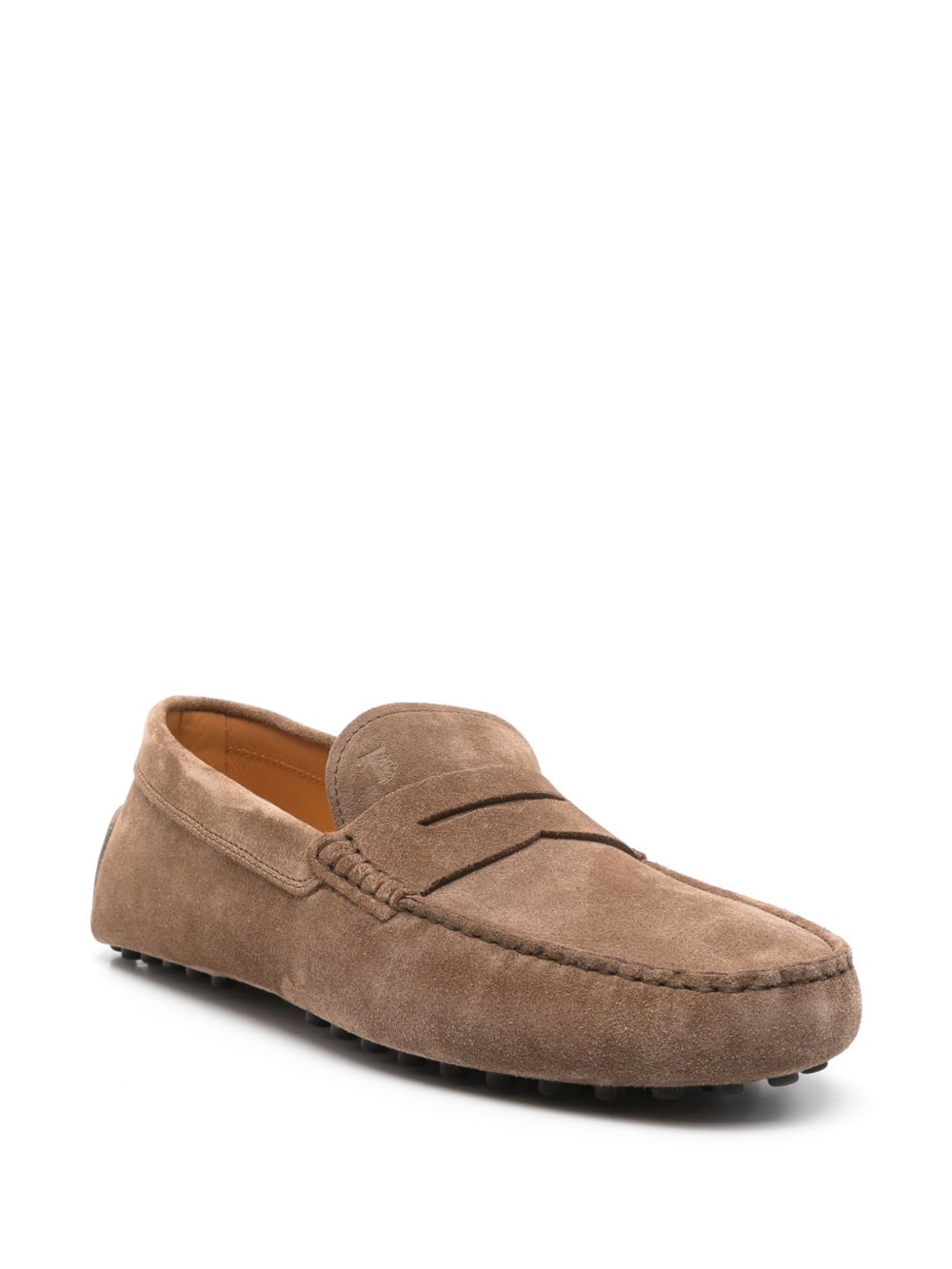 TOD'S Suede Leather Loafers with Signature Rubber Sole